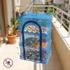 3 Katlı Fermuarlı Sebze Meyve Kurutucu File – 45x45 cm Katlı Askılı Kurutma Filesi (56 cm Uzunluk) (4887)