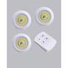3 Lü Pilli Kablosuz Led Spot Lamba Seti Kumandalı Kolay Montaj Aydınlatma