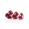 3 Lü Set Kalp Şeklinde Kurdeleli Karton Kutu Kırmızı - Bej