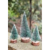 3 Lü Set Nevada Mini Çam Ağacı Uçlarına Kar Yağmış Karlı Yılbaşı Hediyesi  15 - 12 - 8  cm