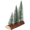 3 Lü Set Nevada Mini Çam Ağaçları Meşe Kütük Üzerinde Yılbaşı Hediyesi  16-12-10  cm