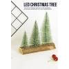 3 Lü Set Nevada Mini Çam Ağaçları Meşe Kütük Üzerinde Yılbaşı Hediyesi  16-12-10  cm