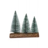 3 Lü Set Nevada Mini Çam Ağaçları Meşe Kütük Üzerinde Yılbaşı Hediyesi  16-12-10  cm
