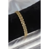 316L Çelik 7 mm Kalınlıkta Gold Renkli Erkek Bileklik - TJ-EB3767