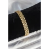 316L Çelik 9 mm Kalınlıkta Gold Renkli Erkek Bileklik - TJ-EB3773