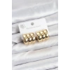 316L Çelik Gold Renk 3lü Görünüm Kadın Küpe - TJ-BKP11581
