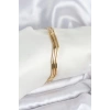 316L Çelik Gold Renk 65 mm Ajda Zikzak Model 3lü Kadın Bileklik - TJ-BB8075