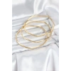316L Çelik Gold Renk 65 mm Ajda Zikzak Model 3lü Kadın Bileklik - TJ-BB8075