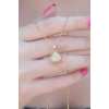 316L Çelik Gold Renk Açılır Midye Model Kadın Kolye - TJ-BKO7390