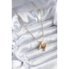 316L Çelik Gold Renk Bubble M Harf Model Kadın Kolye - TJ-BKO7944