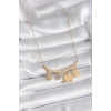 316L Çelik Gold Renk Fil Figür Zirkon Taş Detay Kadın Kolye - TJ-BKO9408