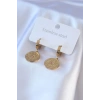 316L Çelik Gold Renk Göz İşleme Zirkon Taş Detay Kadın Küpe - TJ-BKP7702