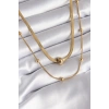 316L Çelik Gold Renk İtalyan Zincir Model Topçuk Detay Kadın Kolye - TJ-BKO8312
