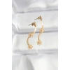 316L Çelik Gold Renk İtalyan Zincir Papatya Küpe - TJ-BKP8801