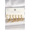 316L Çelik Gold Renk Kalp Model Kadın Küpe Seti - TJ-BKP10356