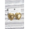 316L Çelik Gold Renk Kalp Model Kadın Küpe - TJ-BKP11505