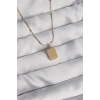 316L Çelik Gold Renk Kare Charm Model Kolye - TJ-BKO8928