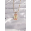 316L Çelik Gold Renk Karışık Mineli Ay Figür Tarot Kolye - TJ-BKO9036
