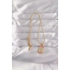 316L Çelik Gold Renk Karışık Mineli Ay Figür Tarot Kolye - TJ-BKO9036