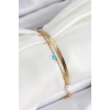 316L Çelik Gold Renk Karışık Renkli Kristal Taşlı 2li Kadın Bileklik - TJ-BB7093