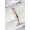 316L Çelik Gold Renk Kristal Karışık Renkli Taşlı Kadın Bileklik - TJ-BB7091