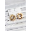 316L Çelik Gold Renk Lazerli Sarmal Halka Kadın Küpe - TJ-BKP11582