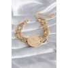 316L Çelik Gold Renk Reşt Altın Model Samanyolu Kadın Bileklik - TJ-BB5867