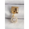 316L Çelik Gold Renk Sallantı Daire Zirkon Taşlı Nomination Charm - TJ-BC1342