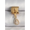 316L Çelik Gold Renk Sallantı Damla Zirkon Taşlı Nomination Charm - TJ-BC1354