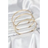 316L Çelik Gold Renk Simli Model Ajda 65 mm Kadın Bileklik - TJ-BB8076