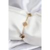 316L Çelik Gold Renk Siyah ve Zirkon Taşlı Baby Boy Yonca Kadın Bileklik - TJ-BB7953