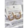 316L Çelik Gold Renk Topçuk Halka Model Kadın Küpe - TJ-BKP8301