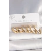 316L Çelik Gold Renk Üçgen Halka Model Kadın Küpe Seti - TJ-BKP10390