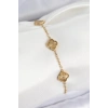 316L Çelik Gold Renk Yonca Kadın Bileklik - TJ-BB7675