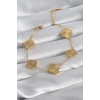 316L Çelik Gold Renk Yonca Model İşleme Detay Kadın Bileklik - TJ-BB5882