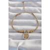 316L Çelik Gold Renk Zirkon Taş Aksesuarlı Fatma Ana Eli Bileklik - TJ-BB6233