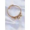 316L Çelik Gold Renk Zirkon Taşlı Model Charm Bileklik - TJ-BB6089