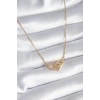 316L Çelik Gold Renk Zirkon Taşlı Tiffany Model Kadın Kolye - TJ-BKO8252