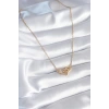 316L Çelik Gold Renk Zirkon Taşlı Tiffany Model Kadın Kolye - TJ-BKO8252