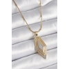 316L Çelik Gold Renk Zirkon Taşlı Vintage Model Kadın Kolye - TJ-BKO9517