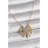 316L Çelik Gold Renk Zirkon Taşlı Vintage Model Kadın Kolye - TJ-BKO9762