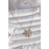 316L Çelik Gold Renk Zirkon Taşlı Vintage Model Kadın Kolye - TJ-BKO9762