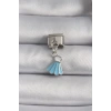 316L Çelik Gümüş Renk Mavi Renk Sallantı Elbise Model Nomination Charm - TJ-BC1101