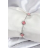 316L Çelik Gümüş Renk Pembe Baby Boy Yonca Kadın Bileklik - TJ-BB7947