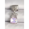 316L Çelik Gümüş Renk Pembe Zirkon Taşlı Çanta Model Nomination Charm - TJ-BC1301