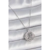 316L Çelik Gümüş Renk Zincir Ay Güneş Model Zirkon Taş Detay Kadın Kolye - TJ-BKO10056