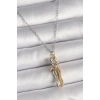 316L Çelik Gümüş Renk Zincir Sarılma Model Kadın Kolye - TJ-BKO9764