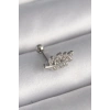 316L Çelik Gümüş Renk Zirkon Taşlı Dal Tragus Piercing - TJ-PR1259