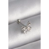316L Çelik Gümüş Renk Zirkon Taşlı Kelebek Tragus Piercing - TJ-PR1233