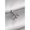 316L Çelik Gümüş Renk Zirkon Taşlı Kurdele Tragus Piercing - TJ-PR1265